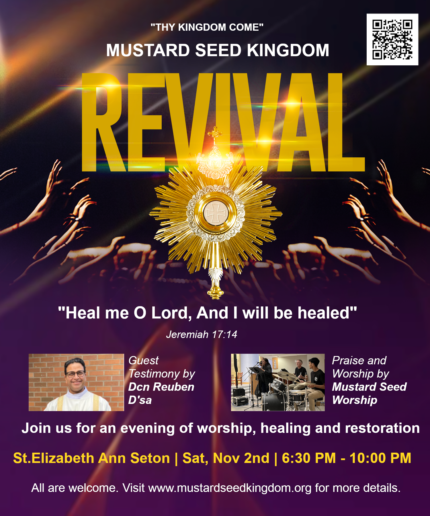 REVIVAL worship, healing, and restoration St. Elizabeth Ann Seton